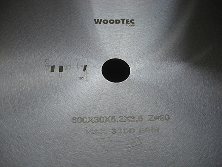 Пила дисковая Ø600 х 30 х 5,2/3,5 Z90 WZ WoodTec